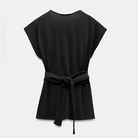 ZARA - NEW HEAVY COTTON WASHED T-SHIRT - CHARCOAL - Picture 3 of 5